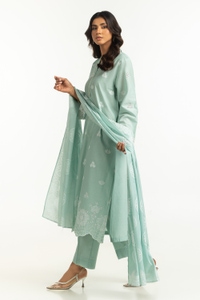 UAE-3PC Lawn Schiffli Embroidered Suit IUSTKSD-655