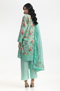 UAE-3PC Lawn Printed Embroidered Suit IUSTKSD-548
