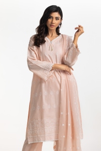 UAE-3PC Lawn Schiffli Embroidered Suit IUSTKSD-532