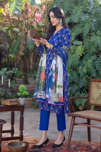 UAE -3PC Lawn Unstitched Printed Suit with chiffon dupatta BM-32033
