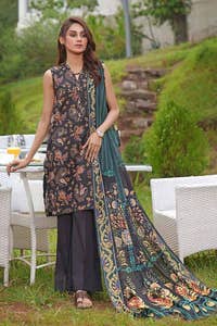 UAE -3PC Printed Lawn Unstitched Suit CL-32555