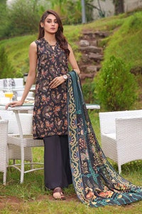 UAE -3PC Printed Lawn Unstitched Suit CL-32555