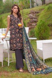 UAE -3PC Printed Lawn Unstitched Suit CL-32555
