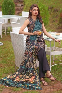 UAE -3PC Printed Lawn Unstitched Suit CL-32555