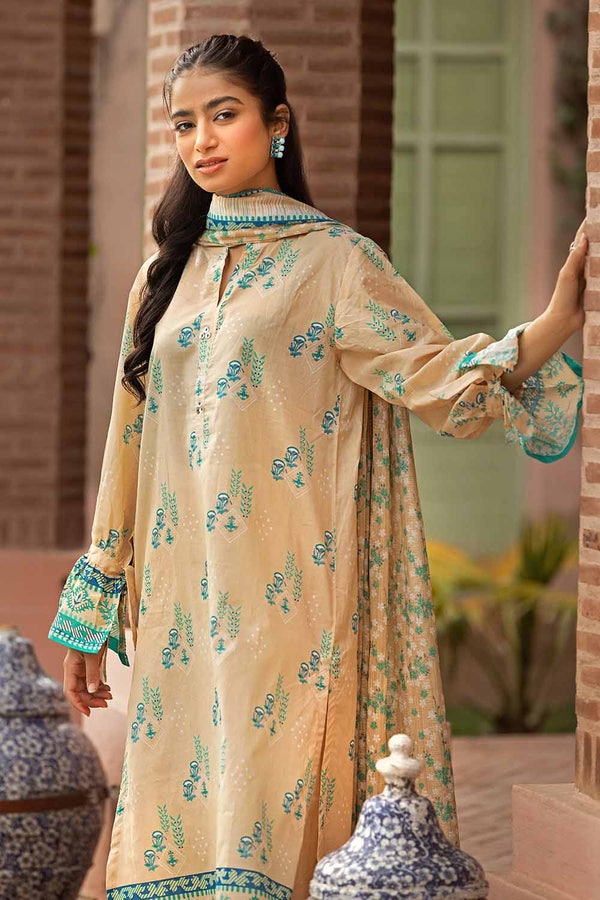 UAE -3PC Printed Lawn Unstitched Suit CL-32443 B