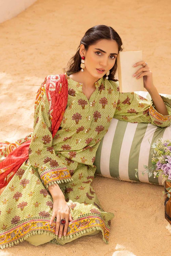 UAE -3PC Printed Lawn Unstitched Suit CL-32364 B