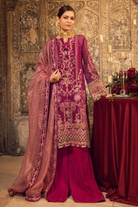 UAE -3PC Sequins Embroidered Khaddi Net Unstitched Suit with Lurex Organza Dupatta and Sequins Embroidered Lace FE-32054