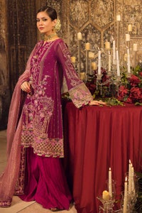 UAE -3PC Sequins Embroidered Khaddi Net Unstitched Suit with Lurex Organza Dupatta and Sequins Embroidered Lace FE-32054
