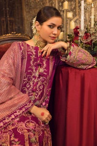 UAE -3PC Sequins Embroidered Khaddi Net Unstitched Suit with Lurex Organza Dupatta and Sequins Embroidered Lace FE-32054