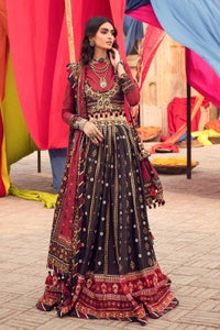UAE -3PC Chunri Lawn Unstitched Gold Printed Lehenga LG-32002