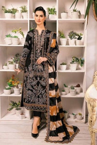 UAE -3PC Embroidered Lawn Unstitched Lacquer Printed Suit With Denting Lawn Dupatta DN-32085