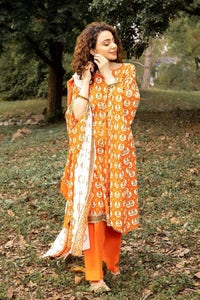UAE -3PC Printed Lawn Unstitched Suit CL-32583 A