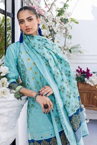 UAE -3PC Printed Lawn Unstitched Suit CL-42123 B