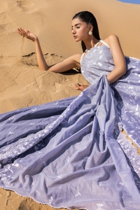 UAE -3 Piece Unstithed Embroidered Lawn Suit with Embroidered Denting Lawn Dupatta DN-52005
