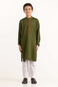 UAE -Algae Green Embroidered Kurta KR-KEMB22-019