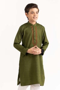 UAE -Algae Green Embroidered Kurta KR-KEMB22-019