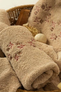 UAE -Almond Combed 3Pc Embroidered Towel Set