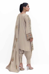 UAE -3 Piece Unstitched Embroidered Acrylic Suit with Embroidered Acrylic Dupatta AP-42007