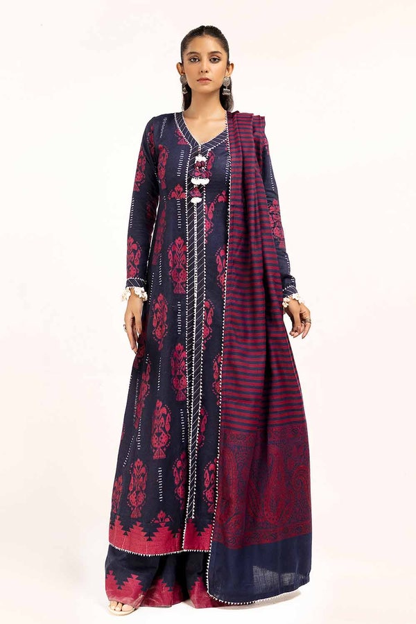 UAE -3 Piece Unstitched Jacquard Suit with Pashmina Dupatta AP-42023