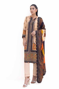 UAE -3 Piece Unstitched Printed Khaddar Suit with Printed Pashmina Dupatta AP-42031