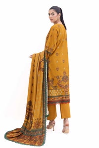 UAE -3 Piece Unstitched Printed Khaddar Suit with Printed Pashmina Dupatta AP-42037