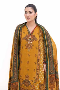 UAE -3 Piece Unstitched Printed Khaddar Suit with Printed Pashmina Dupatta AP-42037