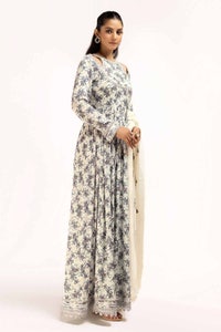 UAE -3 Piece Unstitched Printed Cotail Suit with Embroidered Acrylic Dupatta AP-42039