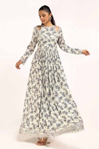 UAE -3 Piece Unstitched Printed Cotail Suit with Embroidered Acrylic Dupatta AP-42039