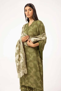 UAE -3 Piece Unstitched Printed Linen Suit with Pashmina Dupatta AP-42047