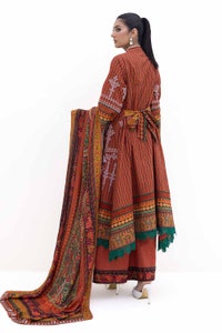UAE -3 Piece Unstitched Embroidered Khaddar Suit with Printed Pashmina Dupatta AP-42048