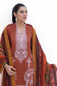 UAE -3 Piece Unstitched Embroidered Khaddar Suit with Printed Pashmina Dupatta AP-42048