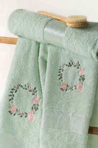 UAE -Aqua Fair Combed 3Pc Embroidered Towel Set