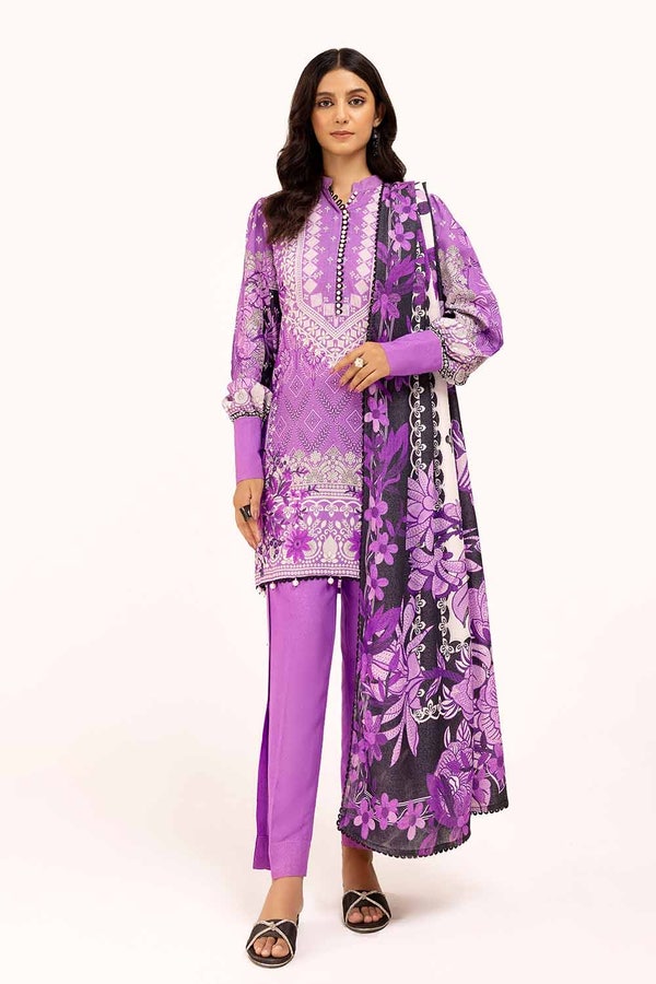 UAE -3 Piece Unstitched Printed Karandi Suit AY-42002