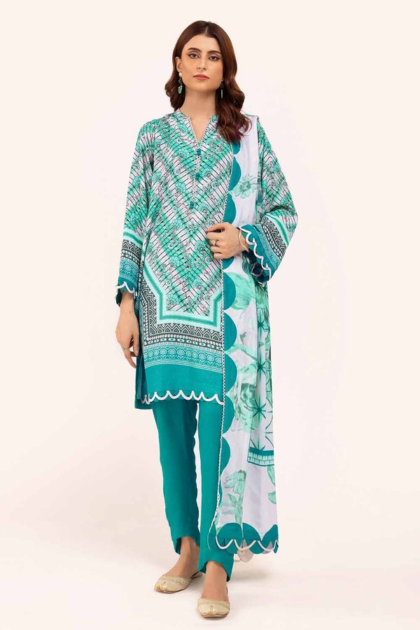 UAE -3 Piece Unstitched Printed Karandi Suit AY-42003