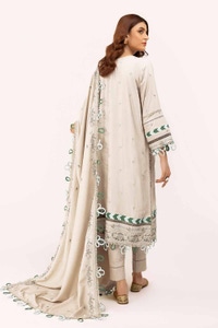 UAE -3 Piece Unstitched Embroidered Karandi Suit with Embroidered Karandi Dupatta AY-42007