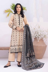 UAE -3PC Printed Embroidered Lawn Unstitched Suit B-42003