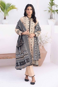 UAE -3PC Printed Embroidered Lawn Unstitched Suit B-42003