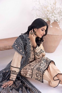 UAE -3PC Printed Embroidered Lawn Unstitched Suit B-42003
