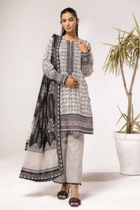UAE -3PC Unstitched Embroidered Lawn Suit B-42028