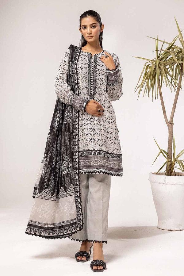 UAE -3PC Unstitched Embroidered Lawn Suit B-42028