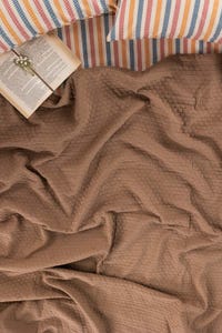 UAE -Beige Brown Matelasse Blanket