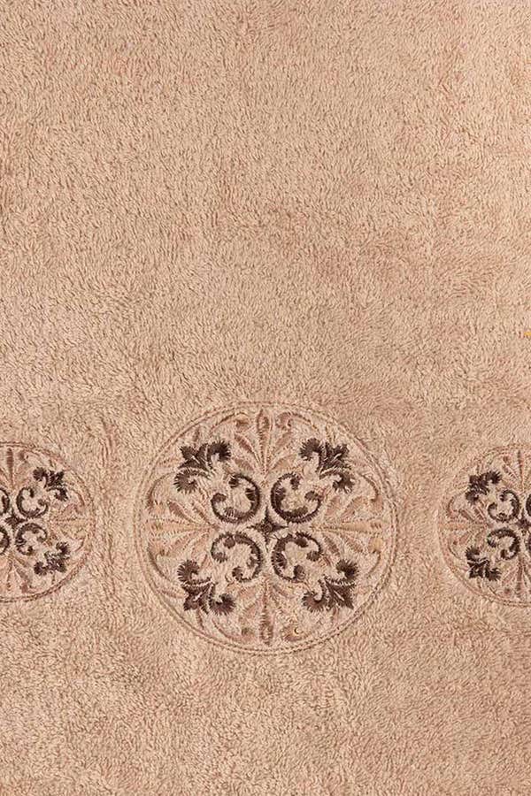 UAE -Beige 3 Pc Combed Embroidered Towel Set