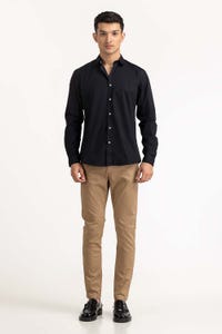 UAE -Black Basic Casual Shirt 224-117-042