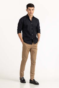 UAE -Black Basic Casual Shirt 224-117-042