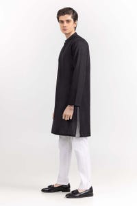 UAE -Black Basic Kurta KR-PLN22-082
