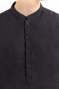 UAE -Black Basic Kurta KR-PLN22-082