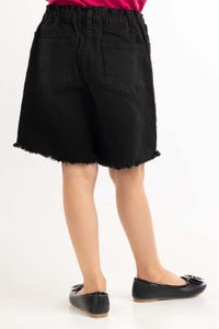 UAE -Black Basic Toddler Girls Non-Denim Shorts TGNB-2210042-E