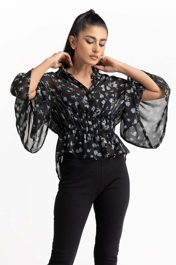 UAE -Black Blended Casual Shirt 231-217-032
