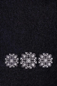 UAE -Black Combed Dyed Embroidered Towel 23W
