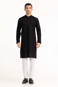 UAE -Black Embroidered Kurta KR-EMB23-015